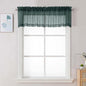 Chyhomenyc Hunter Green Sheer Valances for Windows - Light Filtering Small Kitchen Curtains, Rod Pocket Short Top Window Treatment Decor for Living Room Bathroom Basement, 42Wx16L inches, 2 Panels