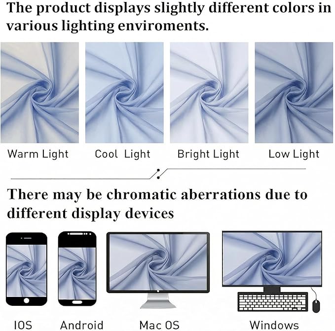 Lecloud Denim Blue Sheer Curtains 90 Inches Long 2 Panels, Voile Rod Pocket Light Filtering Window Curtains for Living Room Bedroom Dining Room, Airy Drapes for Balcony, Each Panel 42" W x 90" L