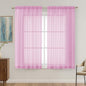 OVZME Light Pink Sheer Curtains 63 Inches Long 2 Panels Set, Light Filtering Sheer Curtains for Living Room Bedroom 59 Inch Extra Wide, Modern Voile Filmy Rod Pocket Window Drapes, 59Wx63L Inches