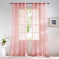 NICETOWN Voile Sheer Baby Pink Curtains for Girls Room, Grommet Light Filtering Sheer Window Treatments Airy & Elegant for Nursery/Bedroom, 2 Panels, W54 x L84