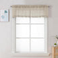 Chyhomenyc Sheer Taupe Valances for Windows 2 Pack, Small Window Curtains for Living Room Bathroom Laundry Basement, Modern Rod Pocket Voile Curtains, 42Wx14L inches