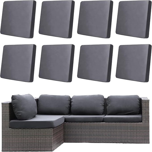 8Pcs Outdoor Cushion Covers, Patio Cushion Covers,Stretch Elastic Slipcovers, Replacement Washable & Reusable Furniture Protector for Patio Couch (Grey,Cover Only)