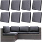8Pcs Outdoor Cushion Covers, Patio Cushion Covers,Stretch Elastic Slipcovers, Replacement Washable & Reusable Furniture Protector for Patio Couch (Grey,Cover Only)