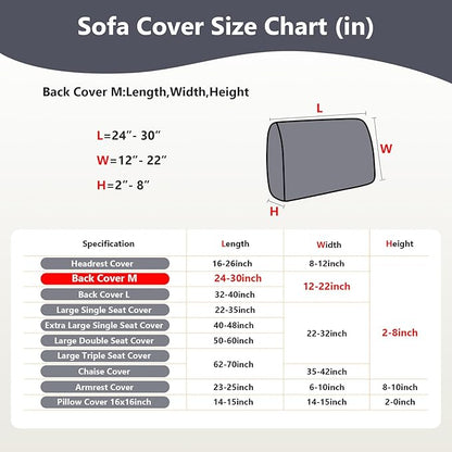 Couch Cushion Covers for Sofa Couch Covers Wear-Resistant Universal Sofa Cover Washable Stretch for Sectional Slipcovers (Texture-Gray,Back Cover M)