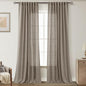Taupe Linen Curtains 90 inches Long for Living Room Back Tab Rustic Farmhouse Semi Sheer Light Filtering Window Curtain Dining Room Soft Thick Flax Linen Textured Drapes Burlywood Birch Dark Brown