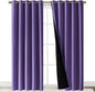 NICETOWN Total Shade Curtains and Draperies, Heavy-Duty Full Light Shading Drapes with Black Liner Backing for Villa/Hall/Dorm Window(Lilac Purple, Package of 2, 70 inches Wide x 95 inches Long)