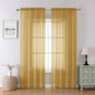 Chyhomenyc Gold Sheer Curtains 84 Inches Long 2 Panels, Light Filtering Gold Curtains for Living Room, Soft Gentle Voile Rod Pocket Bedroom Window Drapes, 59Wx84L Inch, 2PCS