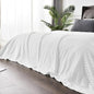 BEDELITE Fleece Throw Blanket for Couch – 3D Ribbed Jacquard Soft and Warm Decorative Fuzzy Blanket – Cozy, Fluffy, Plush Lightweight White Throw Blankets for Bed, Sofa, 84x90 inches