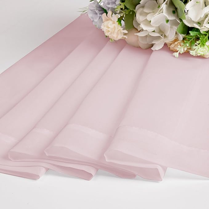 OWENIE Blush Sheer Curtains 120 Inches Long 2 Panels Set, Airy Lightweight Sheer Blush Curtains for Living Room Bedroom, Farmhouse Voile Filmy Rod Pocket Curtains Drapes, 2 Pcs, Each 59" Wx120 L Inch