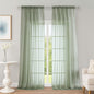 OWENIE Sage Green Sheer Curtains, Sheer Curtains 96 inches Long 2 Panels Set, Rod Pocket Voile Fimly Sheer Drapes for Living Room/Bedroom, 2pcs, Each 59" W x 96" L