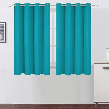 LEMOMO Teal Thermal Blackout Curtains/52 x 54 Inch/Set of 2 Panels Room Darkening Curtains for Bedroom