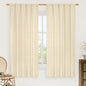 LAMIT Beige Linen Curtains 63 Inch for Bedroom, Light Filtering Neutral Faux Linen Privacy Curtains Rod Pocket Living Room Panels for Small Window, 2 Panels, 52 x 63 Inch, Beige