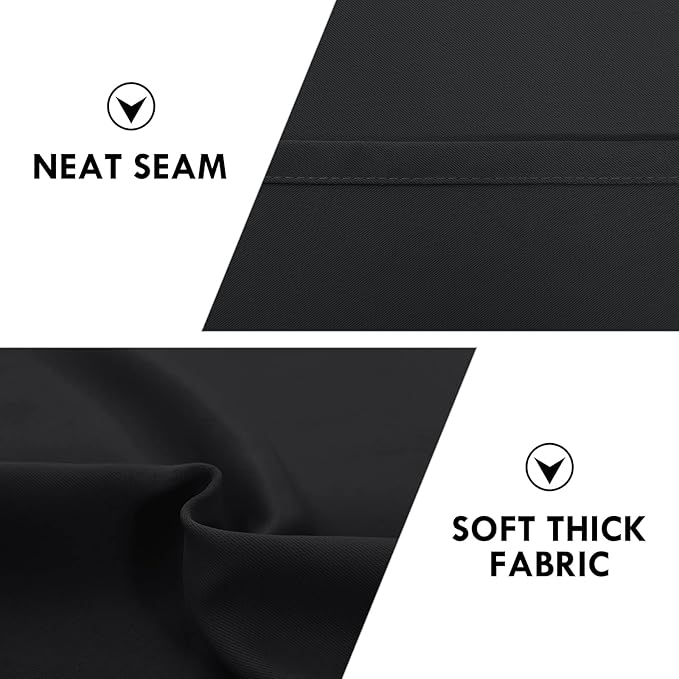 DWCN Blackout Curtains for Bedroom – Rod Pocket Thermal Insulated Noise Reducing Noise Reducing Drapes for Living Room, W 52 x L 95 Inch, 2 Panels, Black