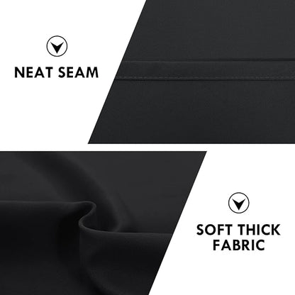 DWCN Blackout Curtains for Living Room Thermal Insulated, Energy Saving & Noise Reducing Bedroom Curtains, Black, W 52x L 36 Inch, Set of 2 Rod Pocket Curtain Panels