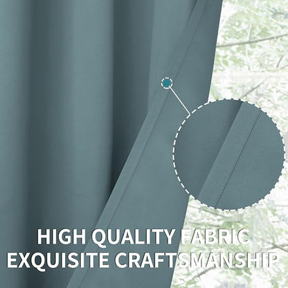 BGment Room Darkening Curtains 95 Inches Long - Grommet Thermal Insulated Drapes Window Treatment Curtains for Bedroom, 2 Panels, 52 x 95 Inch, Stone Blue