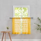 YJ YANJUN Vintage Lace Curtains Short - Mustard Yellow Floral Boho Cafe Curtains 30 Inch Length Sheer Coffee Cabinet Curtain Panels for Kitchen Bathroom Basement Retro Fall Decor Gold W26xL30 Inch