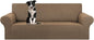 KEKUOU Stretch Oversized Sofa Slipcover 1 Piece Couch Sofa Cover (94"-110") Furniture Protector 4 Seater Sofa with Elastic Bottom for Kids,Pet.Jacquard Checked Pattern Fabric(X Large,Camel)