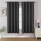 CUCRAF Dark Grey Blackout Curtains 54 inch Length 2 Panels Set, Rod Pocket Room Darkening Drapes for Bedroom Living Room, Insulated Thermal Light Blocking Window Curtain (W52 x L54 Inch)