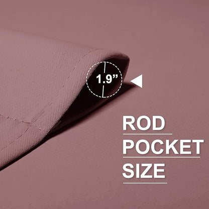 RYB HOME Short Blackout Curtains for Small Window, Sunmmer Heat Light Blocking Privacy Protection Curtains for Sunroom Laundry Room Stair Window, Width 52 by Length 36, Dusty Rose, Set of 2