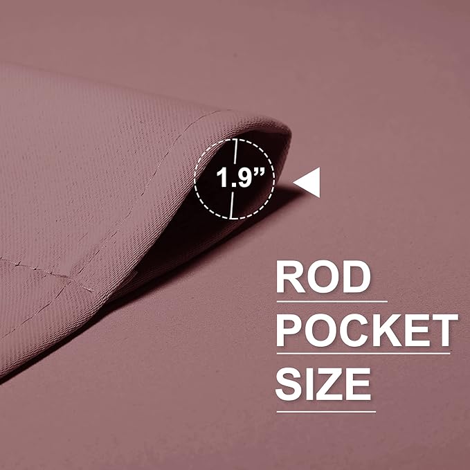 RYB HOME 54 inch Blackout Curtains for Living Room, Rod Pocket Thermal Insulated Small Window Drapes Room Darkening Shades for Bedroom Studio Dorm, W 42 x L 54 inch, Set of 2 Panels, Dusty Rose