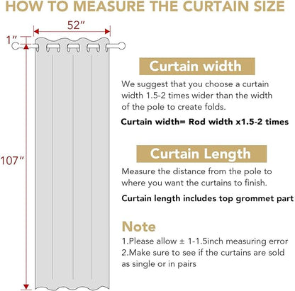 H.VERSAILTEX Living Room Linen Curtains Semi Sheer Curtains Nickel Grommet Curtain Energy Saving Light Filtering Window Treatments Panels for Bedroom, Rust, 2 Panels, 52 x 108 - Inch