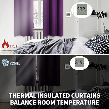 BGment Blackout Curtains - Grommet Thermal Insulated Room Darkening Bedroom and Living Room Curtain, Set of 2 Panels (52 x 95 Inch, Royal Purple)