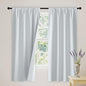 RYB HOME White 100% Blackout Curtains, Thermal Insulated Heat & UV Blocking Total Room Darkening Privacy Drapes for Bedroom Dining Living Room, Width 62 by Length 63, White, 2 Panels