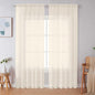 Simplebrand Cream Sheer Curtains 84 Inches Long, Light Filtering Rod Pocket Solid Color Window Sheer Curtain Panels, Elegant Curtains & Drapes for Living Room, Bedroom 2 Panels, 59" W x 84" L