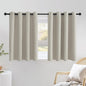 NICETOWN Blackout Kitchen Curtains 36 inch Length, Grommet Thermal Insulated Solid Vertical Window Drapes Room Darkening for Nursery, Natural, Set of 2, W52 x L36