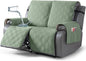 TAOCOCO 100% Waterproof Loveseat Recliner Covers 2 Seater, Split Loveseat Covers for Reclining loveseat, Non Slip Reclining Couch Cover with Double Straps for Kids, Pets(2 Seater, Sage Green)