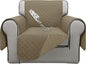 ISSUNTEX Double Protection 100% Waterproof Chair Sofa Cover for Living Room, Reversible Furniture Protector for Dogs, Pets, Kids (Chair, Beige/Beige)