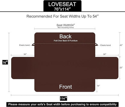 U-NICE HOME Loveseat Sofa Cover Reversible Couch Cover for Dogs with Elastic Straps Water Resistant Furniture Protector for Pets for 2 Cushion Couch (Loveseat, Sand/Beige)