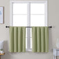 Simplebrand Ava Sage Green Short 30 Inches Blackout Curtain 2 Panels Set, Half Window Rod Pocket Privacy Curtain Tiers for Kitchen, Curtains Blackout for Bathroom Shades, W30 x L30 Inch, Sage Green