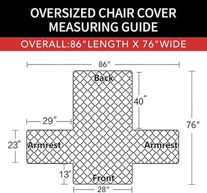 Easy-Going Oversized Chair Sofa Slipcover Reversible Sofa Cover Water Resistant Couch Cover Furniture Protector Cover with Elastic Straps for Pets Dog (Oversized Chair, Gray/Gray)