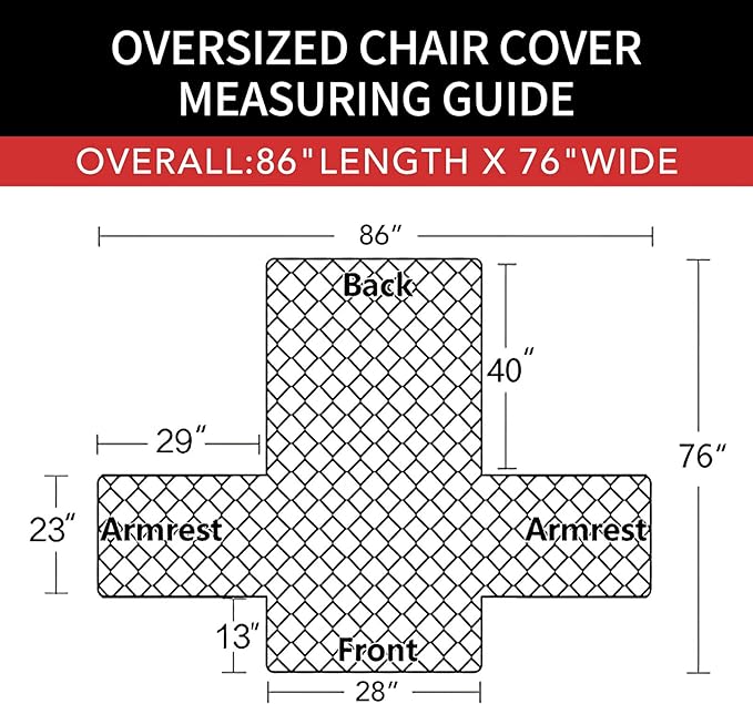 Easy-Going Oversized Chair Sofa Slipcover Reversible Sofa Cover Water Resistant Couch Cover Furniture Protector Cover with Elastic Straps for Pets Dog (Oversized Chair, Black/Black)