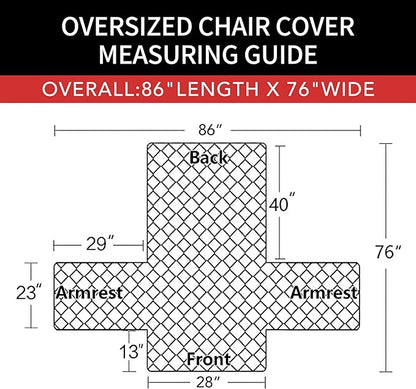 Easy-Going Oversized Chair Sofa Slipcover Reversible Sofa Cover Water Resistant Couch Cover Furniture Protector Cover with Elastic Straps for Pets Dog (Oversized Chair, Black/Black)