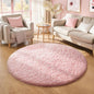 Ophanie Pink Round Rug for Bedroom Girls, Kids Fluffy Kawaii Fuzzy Shag Circle Circular Area Rugs, Cute Plush Christmas Small Carpet 4Ft 4 Foot, for Teen Baby Nursery Home Living Room Decor Aesthetic