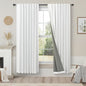 Black Out Curtains 63 Inch Long Small White Blackout Energy Saving Dining Room Darkening Curtain for Nursery Office Shabby Chic Faux Linen Kids Bedroom Curtains 63 Inch Length 2 Panels Back Tab Pocket