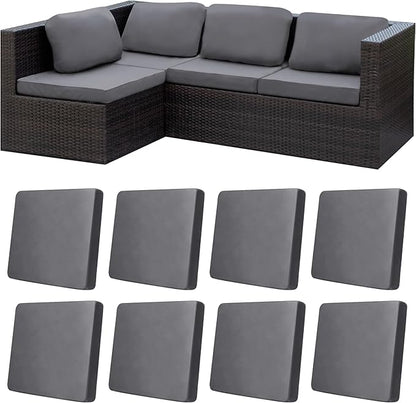 8Pcs Stretch Patio Cushion Covers,Outdoor Couch Covers Replacement,Outdoor Couch & Sofa Slipcovers,for Patio Furniture Cushion Covers,Washable Reusable Furniture Protector (Gray, Cover Only)