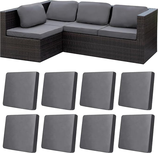 8Pcs Stretch Patio Cushion Covers,Outdoor Couch Covers Replacement,Outdoor Couch & Sofa Slipcovers,for Patio Furniture Cushion Covers,Washable Reusable Furniture Protector (Gray, Cover Only)