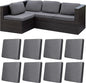 8Pcs Stretch Patio Cushion Covers,Outdoor Couch Covers Replacement,Outdoor Couch & Sofa Slipcovers,for Patio Furniture Cushion Covers,Washable Reusable Furniture Protector (Gray, Cover Only)