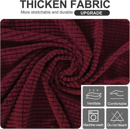 U-NICE HOME Stretch Futon Cover Armless Bed Slipcover - Soft Jacquard Fabric Washable for Pet Friendly, Burgundy
