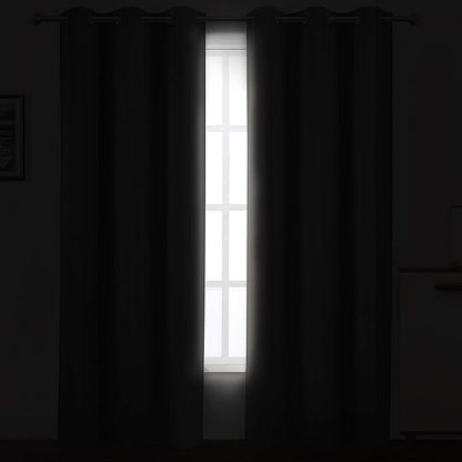 LEMOMO Grey Thermal Blackout Curtains/42 x 84 Inch/Set of 2 Panels Room Darkening Curtains for Bedroom