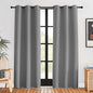NICETOWN Bedroom Curtains Blackout Drapery Panels, 2 Panels, 42 x 80 inches, Silver Grey, Three Pass Microfiber Thermal Insulated Solid Ring Top Blackout Window Curtains/Drapes
