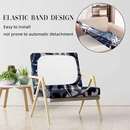 8Pcs Outdoor Cushion Covers, Patio Cushion Covers,Stretch Elastic Slipcovers, Replacement Washable & Reusable Furniture Protector for Patio Couch (Grey Flower-Pattern,Cover Only)