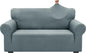 ZNSAYOTX 1 Piece Jacquard Couch Covers for 2 Cushion Couch High Stretch Loveseat Slipcover for Pets Dogs Anti Slip Love Seat Sofa Slipcover Furniture Protector (Medium, New Pattern Light Grey)