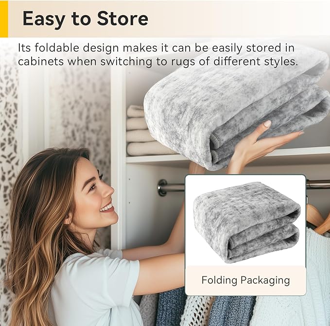 Washable Area Rugs 6ft Non-Slip Modern Abstract Soft for Living Room Entryway Bedroom Nursery, Print Pattern, Gray White Grey