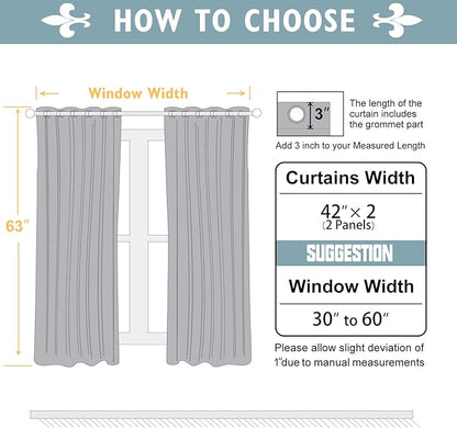 ChrisDowa Blackout Curtains 63 inches Long for Bedroom - 2 Panels Set Grommet Thermal Insulated Room Darkening Curtains for Living Room (Biscotti Beige, 42 x 63 Inch)