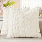 decorUhome Easter Bunny Pillow Covers 16x16 Inch Set of 2, Soft Plush Faux Wool Jacquard Cream White Rabbit Cushion Covers, Farmhouse Neutral Spring Easter Holiday Decor for Couch Sofa Bed