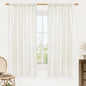 LAMIT Faux Linen 63 Inch Curtains for Bedroom, Ivory Rod Pocket Linen Drapes Light Filtering Semi Sheer Privacy Curtains for Small Window/Living Room, 2 Panels (42 x 63 Inch, Natural)